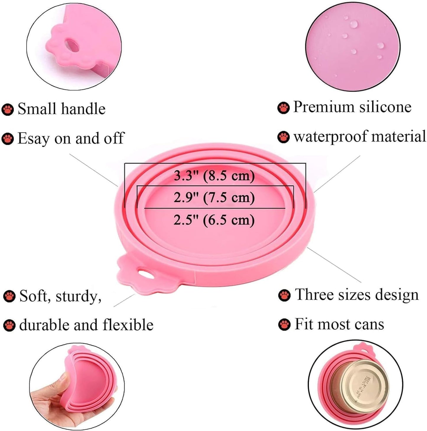 Food Can Lids, 4 Pcs Silicone Pet Food Can Covers for Dog & Cat Food, One Tin Cap Fit Most Standard Size Dog Cat Food Canned（Multicolor）…